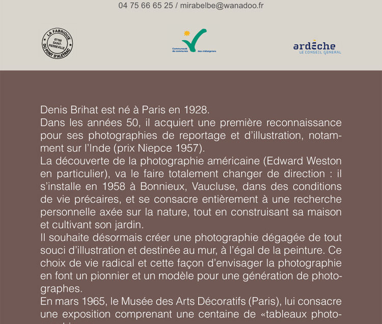 Exposition à La Fabrique du Pont d'Aleyrac